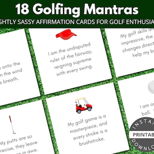 Druckbare Golf Affirmationskarten, Lustige positive Affirmationen für Golfer, Last Minute Geschenk für Vatertag oder Geburtstag