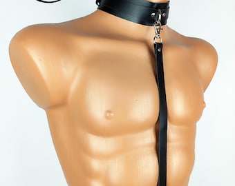 Handcrafted Leather Choker with Detachable Leash