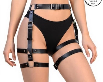 Leather Thigh Garter Harness Belt for Plus Size Fashion