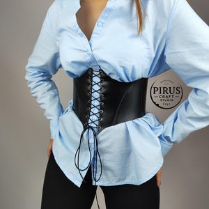 Corset Top Waist Underbust Belt Genuine Leather