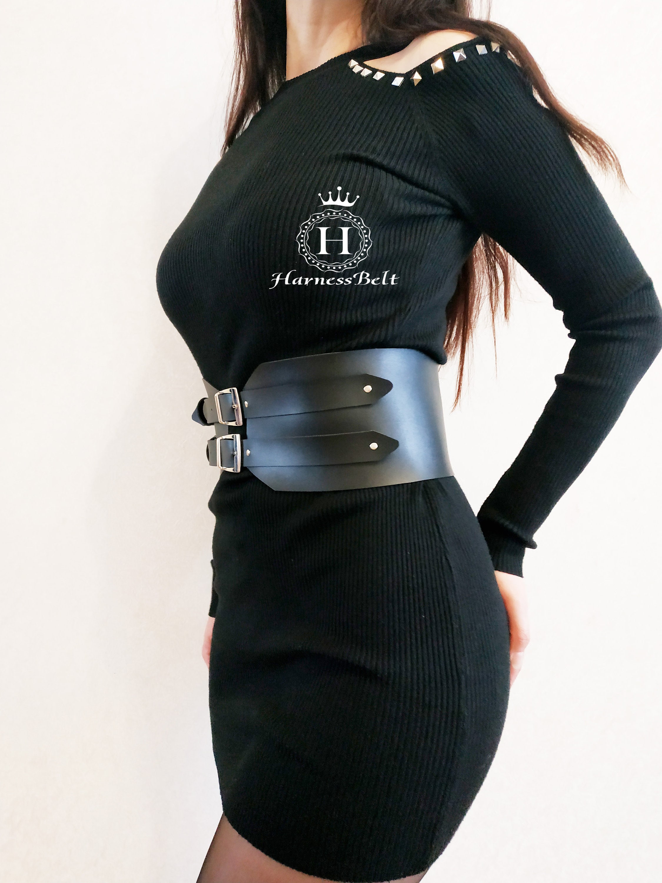 Corset Belt for Women Corset Belt Black leather Wide | Etsy
