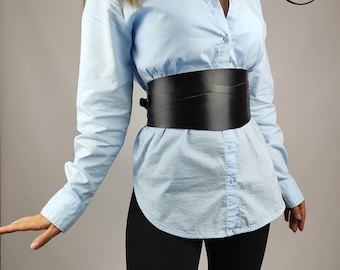 Wide Handmade Leather Corset Belt – Hourglass Shape