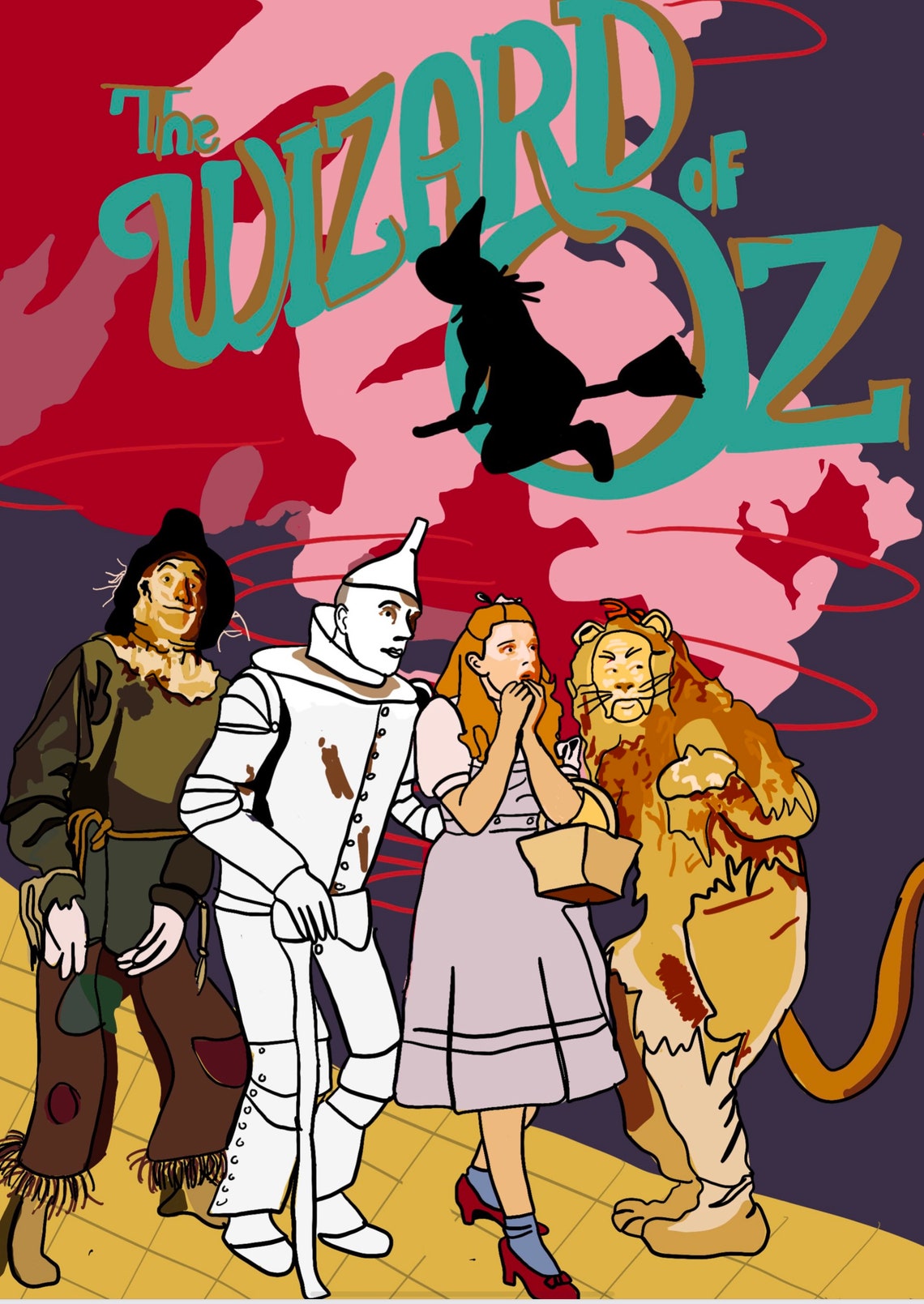 Wizard of Oz Poster Movie Poster Vintage Style Wall Art Etsy