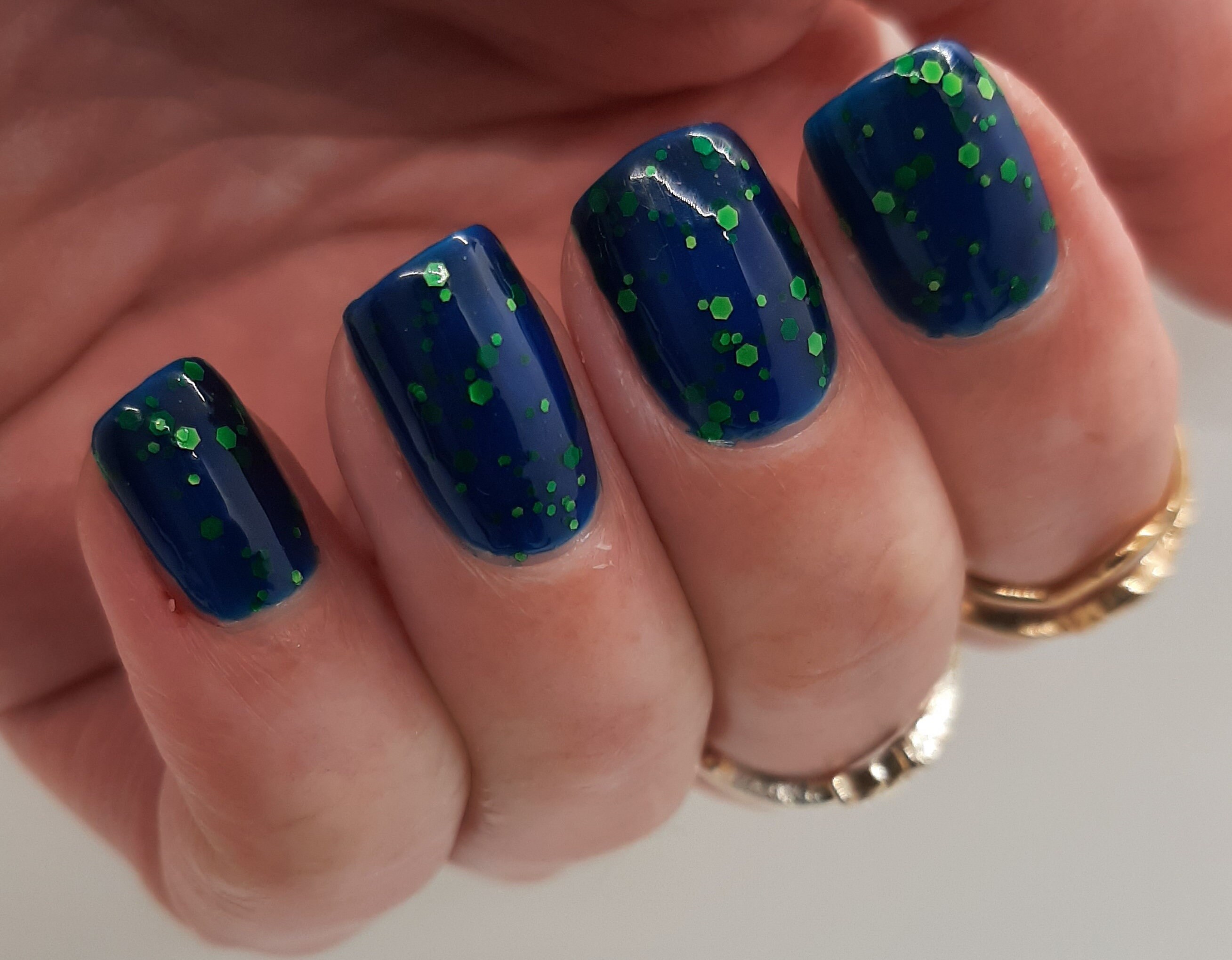 Blue jelly Nail Polish with Neon Glitter Riptide | Etsy