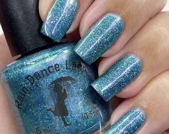 Teal Holographic Flake Polish- Alpine Lake