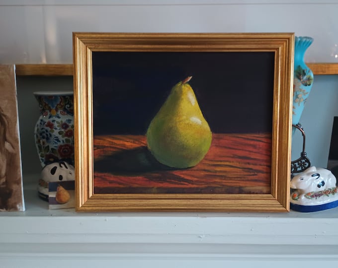 Featured listing image: Still Life with Pear on Olive Wood