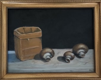 Still Life with Mushrooms and a Paper Bag