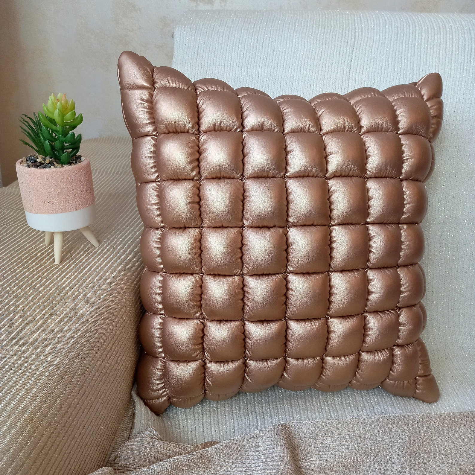 Cushion faux leather Waterproof cushion New home Sofa pillow Etsy
