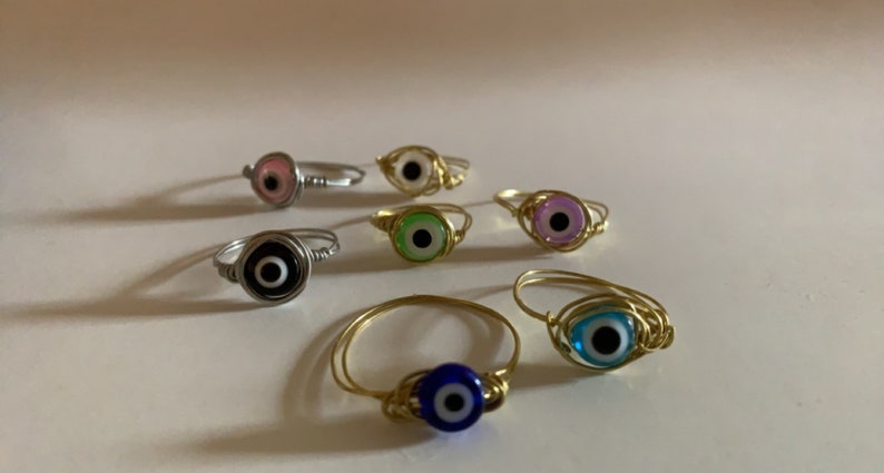 Black Evil Eye Ring multi-sizes