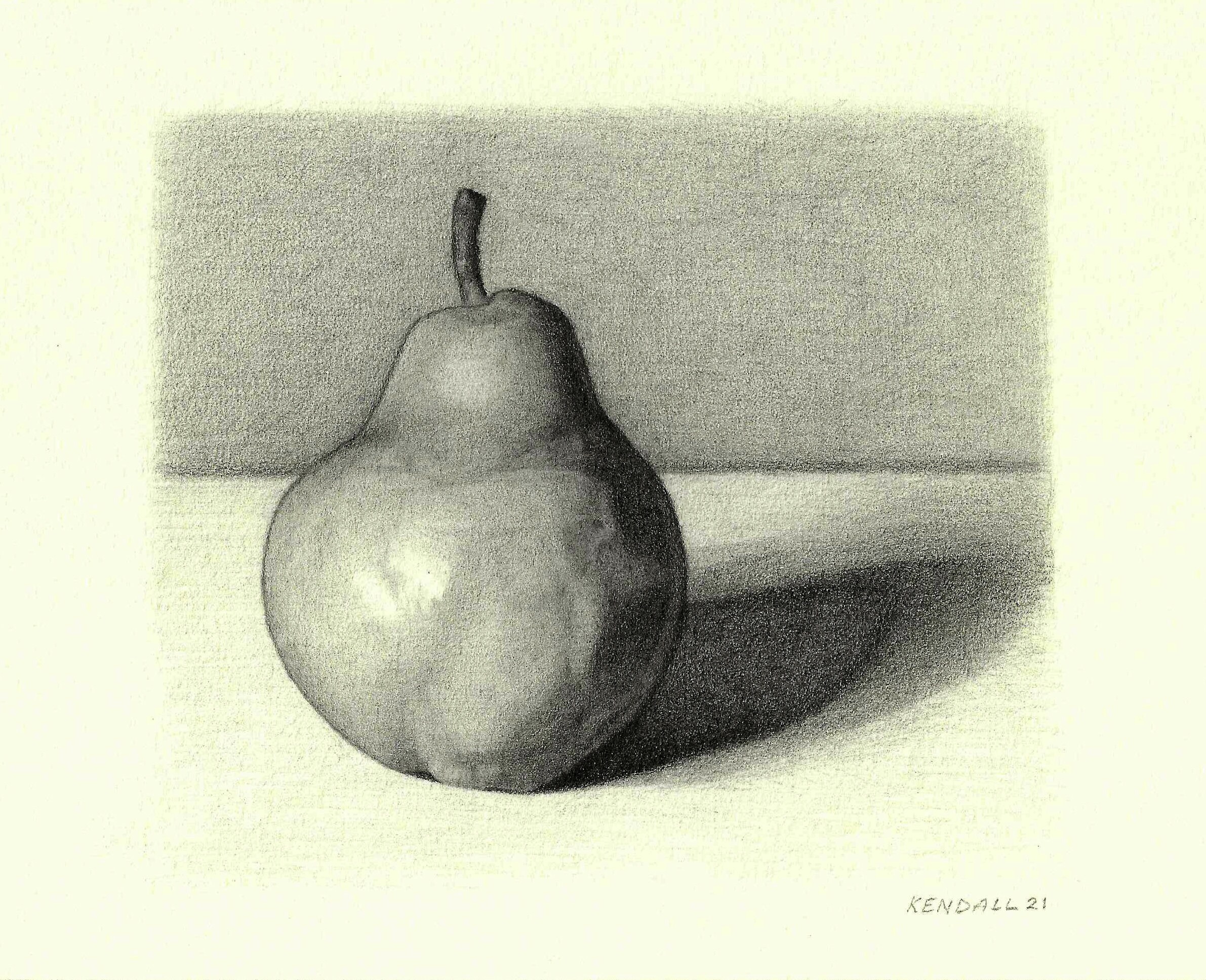 Pear Study in Graphite Etsy