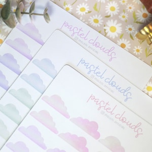 Pastel Cloud Sticker Sheet | Bullet Journal Stickers | Kawaii Clouds | Frosty Sticker | Dreamy Aesthetic | Mini Clouds | Pastel Stickers