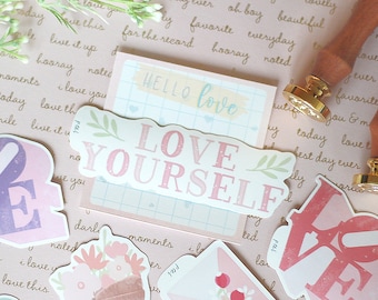 Love - Die Cut Sticker | Bullet Journal Sticker, Planner Sticker, Scrapbook Sticker, Valentine's Day Sticker, Heart Stickers, Love Stickers