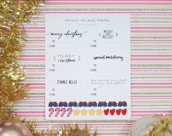 26pcs Christmas Labels Sticker Sheet | Holiday Labels | Holiday Gift Tags | To/From Stickers | Christmas Stickers | Waterproof Stickers