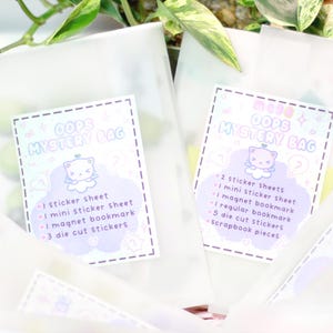 Oops Mystery Grab Bag - Mystery Stickers & Stationery Bundle, Planner Stickers, Surprise Goodies for Scrapbooking and Journaling, Bookmarks