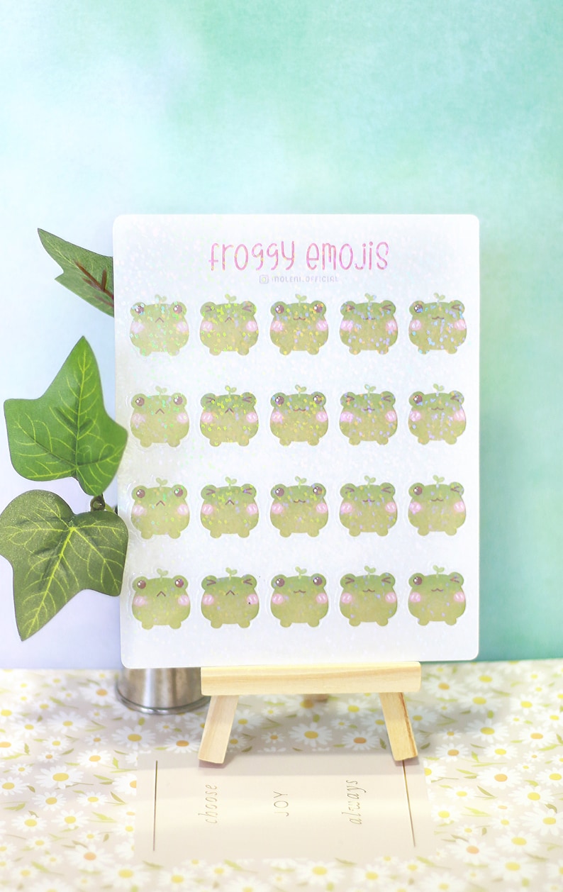 Froggy Emoji Sticker Sheet Bullet Journal Stickers Cute - Etsy