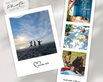 2 tiras de fotos personalizadas de 2 x 6" para fotomatón, o 2 impresiones fotográficas personalizadas de 3 x 4" estilo instantáneo, impresión física, aniversario, cumpleaños, minifotos