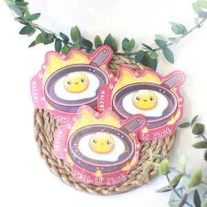 This is Fine Egg Sticker | Waterproof | Cute Egg Sticker | Fried Egg Sticker | Holographic | Matte | Laptop Hydroflask Water Bottle