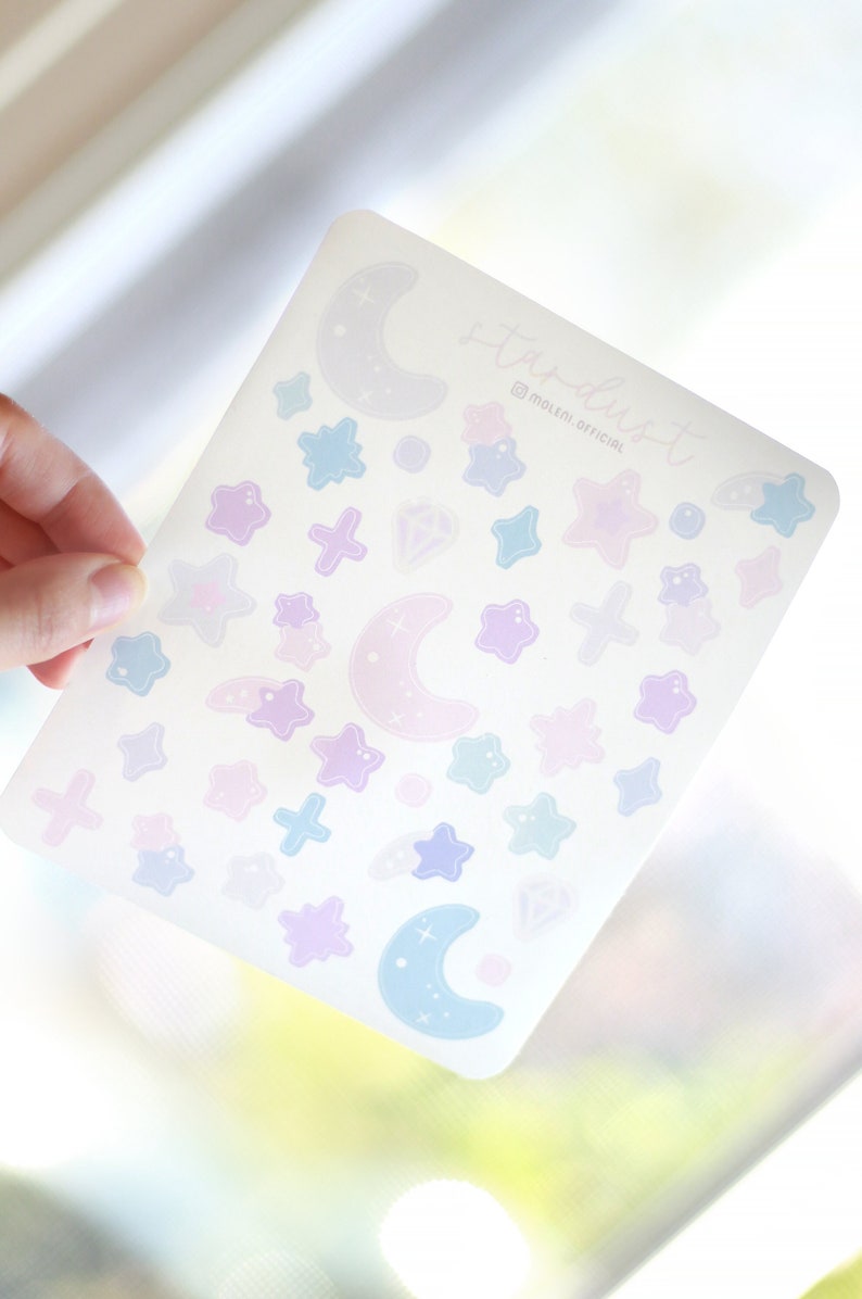 Stardust Sticker Format Stardust Sticker Sheet | Bullet Journal Stickers | Kawaii Clouds ...