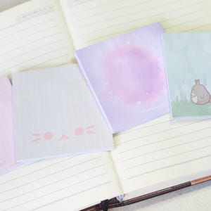 Cute Pastel Sticky Notes | 50 Pages | Dreamy Kawaii Aesthetic Stationery | Planner | Bullet Journal | Cute Cat | Totoro | Galaxy | Daisy