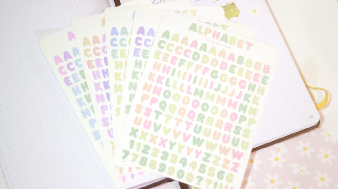 Alphabet Sticker Sheets | Bubble Letters | Journal Stickers | Planner ...