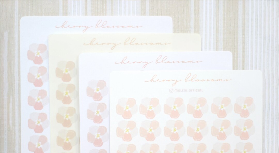 42pcs Cherry Blossom Flowers Sticker Sheet | Bullet Journal Stickers ...