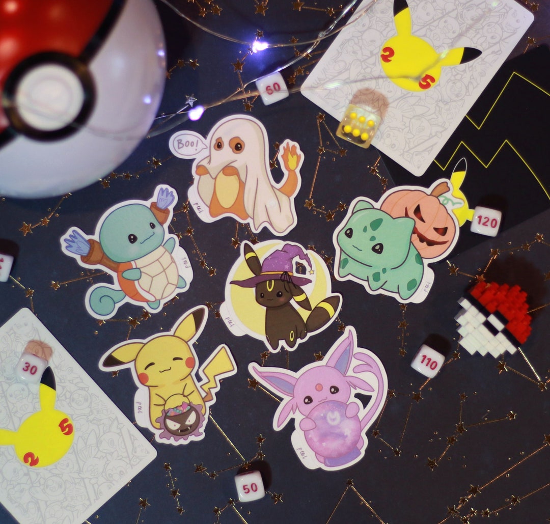Pokemon Halloween Stickers Sticker Pack Bullet Journal Etsy