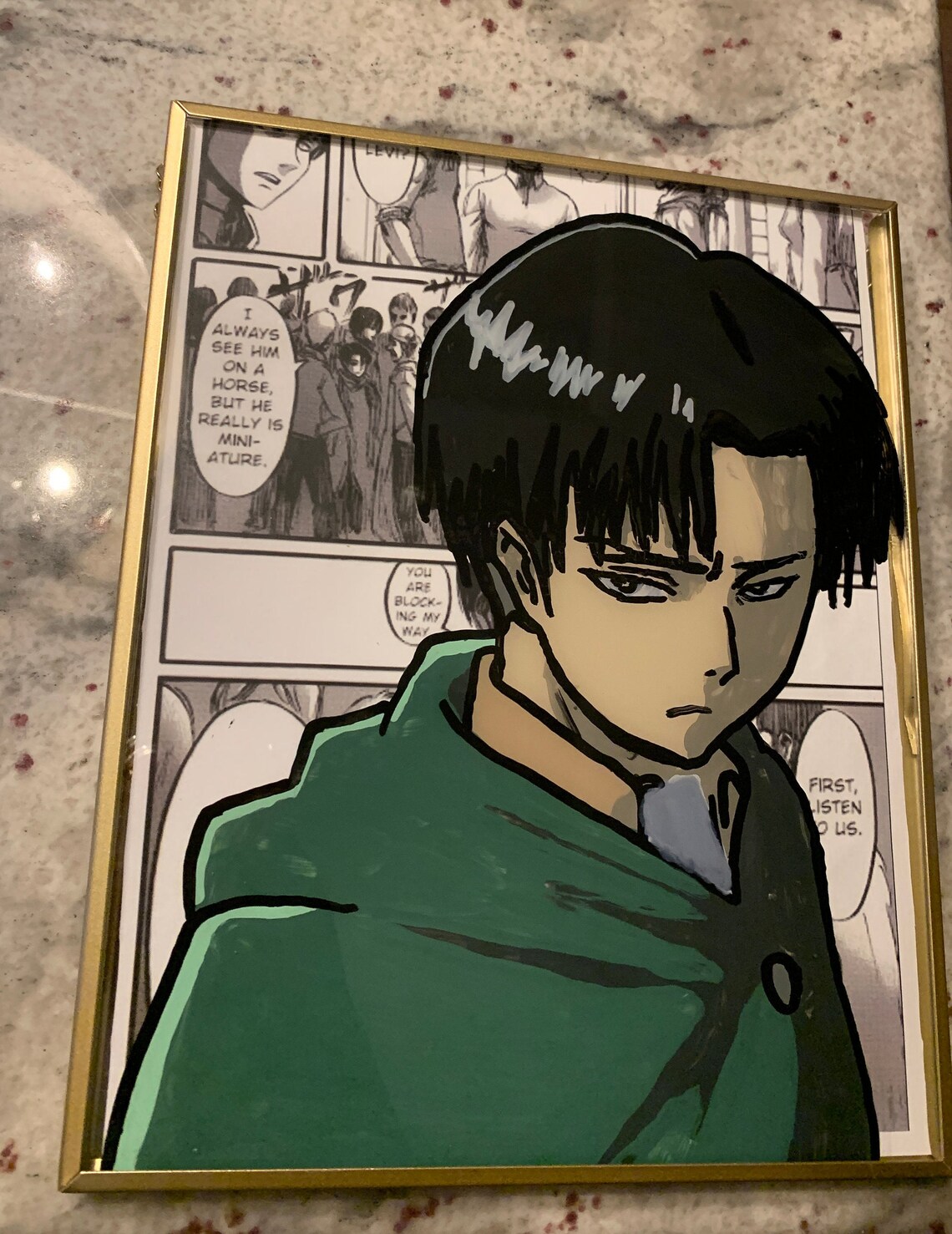 Levi Ackerman Glass painting from AOT Etsy