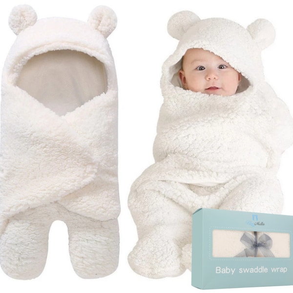 Ultra-Soft Baby Swaddle Blanket for Infants 0-6 Months - Receiving Swaddling Wrap White Essential for Boys - Perfect Baby Girl Shower Gift