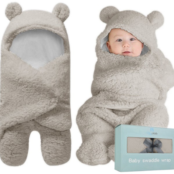 Ultra-Soft Baby Swaddle Blanket for Infants 0-6 Months - Receiving Swaddling Wrap Grey Essential for Boys - Perfect Baby Girl Shower Gift