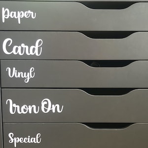 Draw Drawer Cupboard Unit - Vinyl Personalised Custom Name Sticker Labels