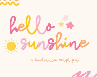 Cute Handwritten Font for Procreate and Canva, Modern Cursive iPad Lettering, Custom Small Business Logo Typography