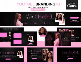 Youtube Branding Kit, YouTube Banner Kit, DIY Banner Template, Intro Banner, Outro Banner, Animated Intro, Animated Outro, Thumbnail