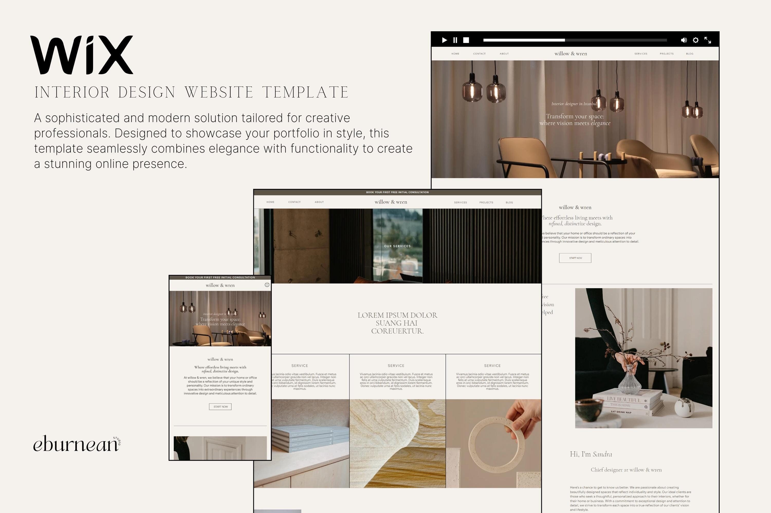 Premium Wix Studio Website Template, Interior Design Website WIX ...