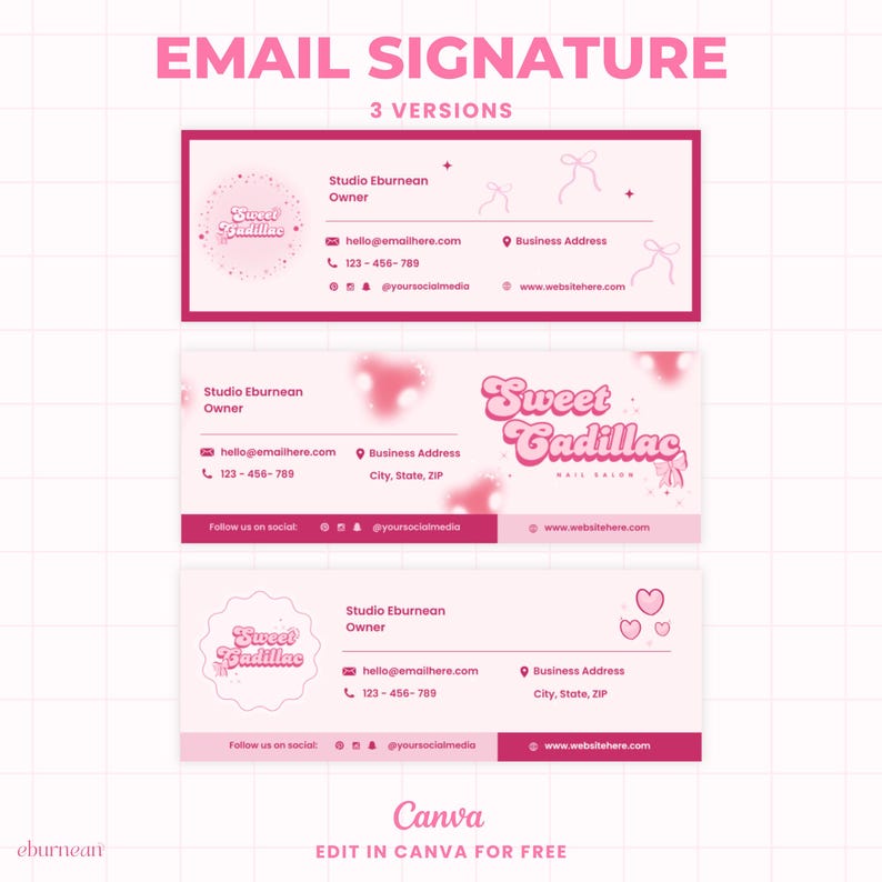 customize 12,310+ pink logo templates online - canva... Pink Branding Kit, Editable Canva Logos, Business Card & Social Media ...