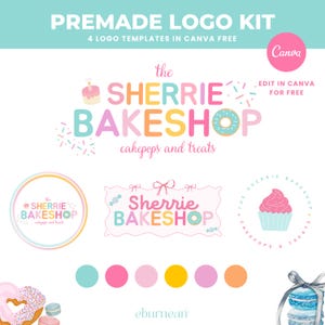 Rainbow Logo Template Canva: DIY Small Business Branding Kit (Digital Download