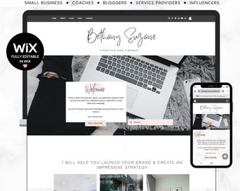 Wix Website Template for Creative Small Business, Bloggers, Service Providers,  Professional Web Design | Modern Wix Website Design