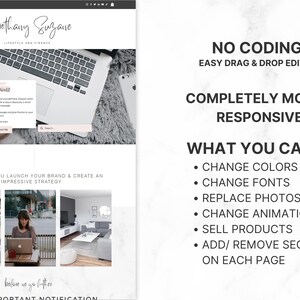 Wix online shop and blog website template with ecommerce-ready layout, individual blog posts and customizable business website design