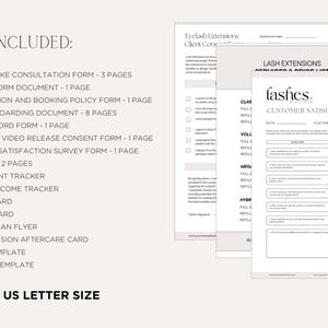 Eyelash Extension Forms by Studio Eburnean - Editable Lash Consent Templates, Lash Tech Consultation, Esthetician Forms, Lash Forms, Client Intake Consent Form