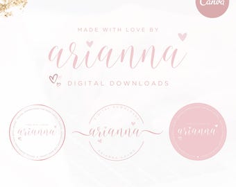 Rose Gold Beauty Logo Template, Editable Canva Logo, Hair Lash MUA Makeup Artist Branding, Feminine Luxury Logo Design, DIY Business Logo Ki