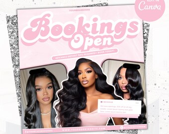 Pink Booking Flyer Canva, Summer Booking Flyer, Books Open, Summer Hair Flyer, Nails Flyer, Lashes Flyer, Makeup Flyer