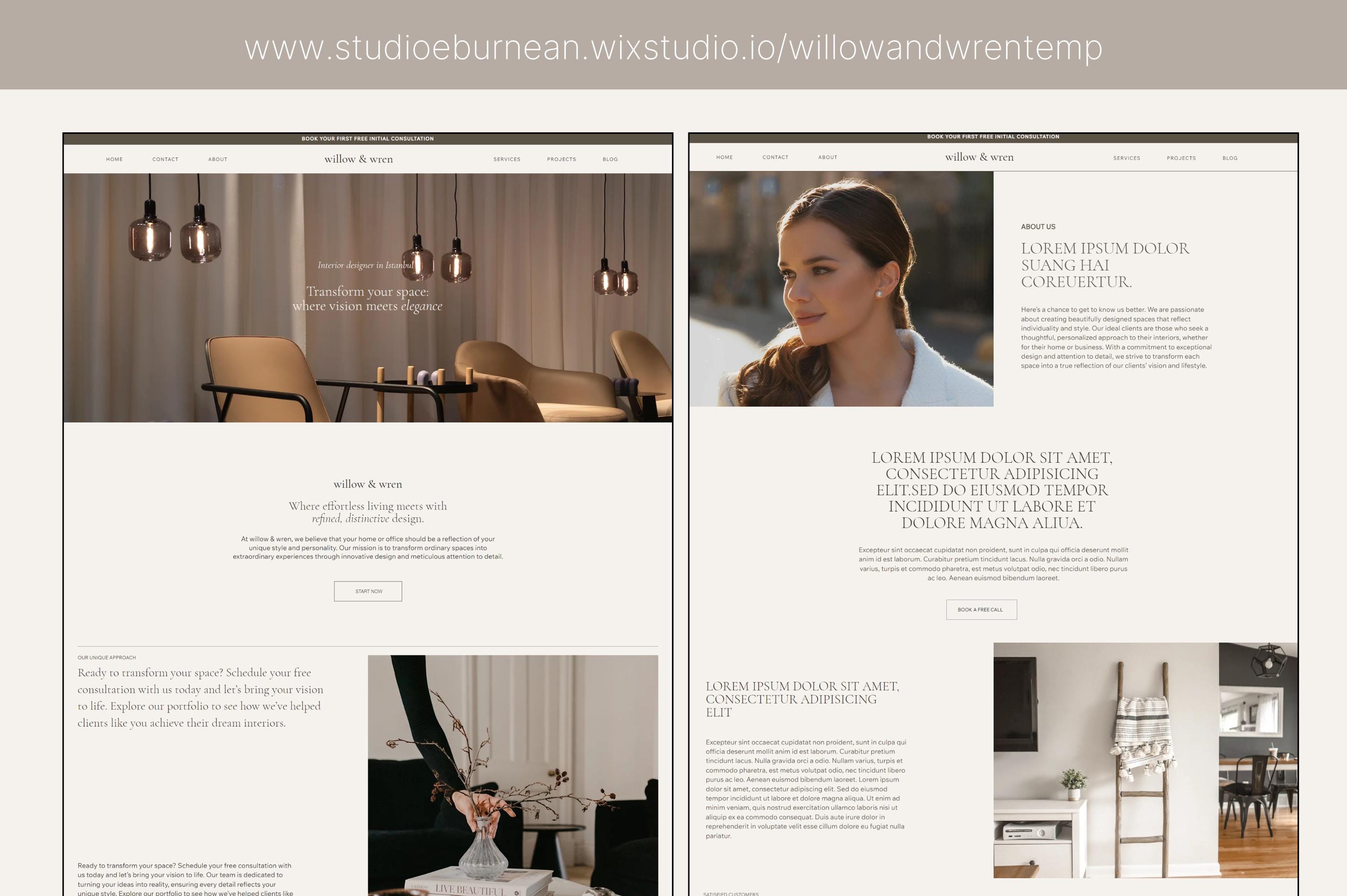 Minimalist Interior Design Wix Website Template, Portfolio Theme - Etsy