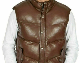 leather bubble vest
