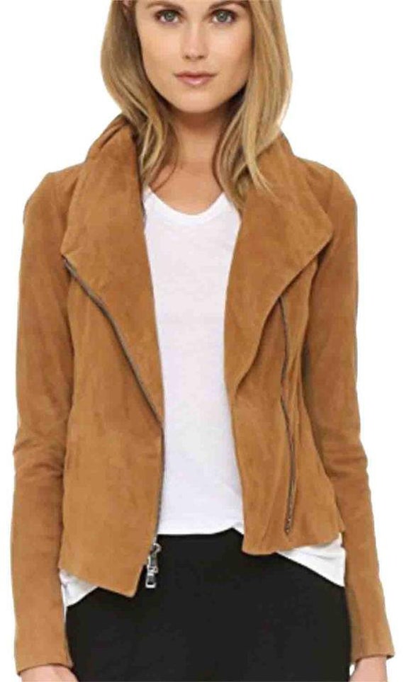 Women Real Suede Leather Stylish Designer Jacket - Etsy