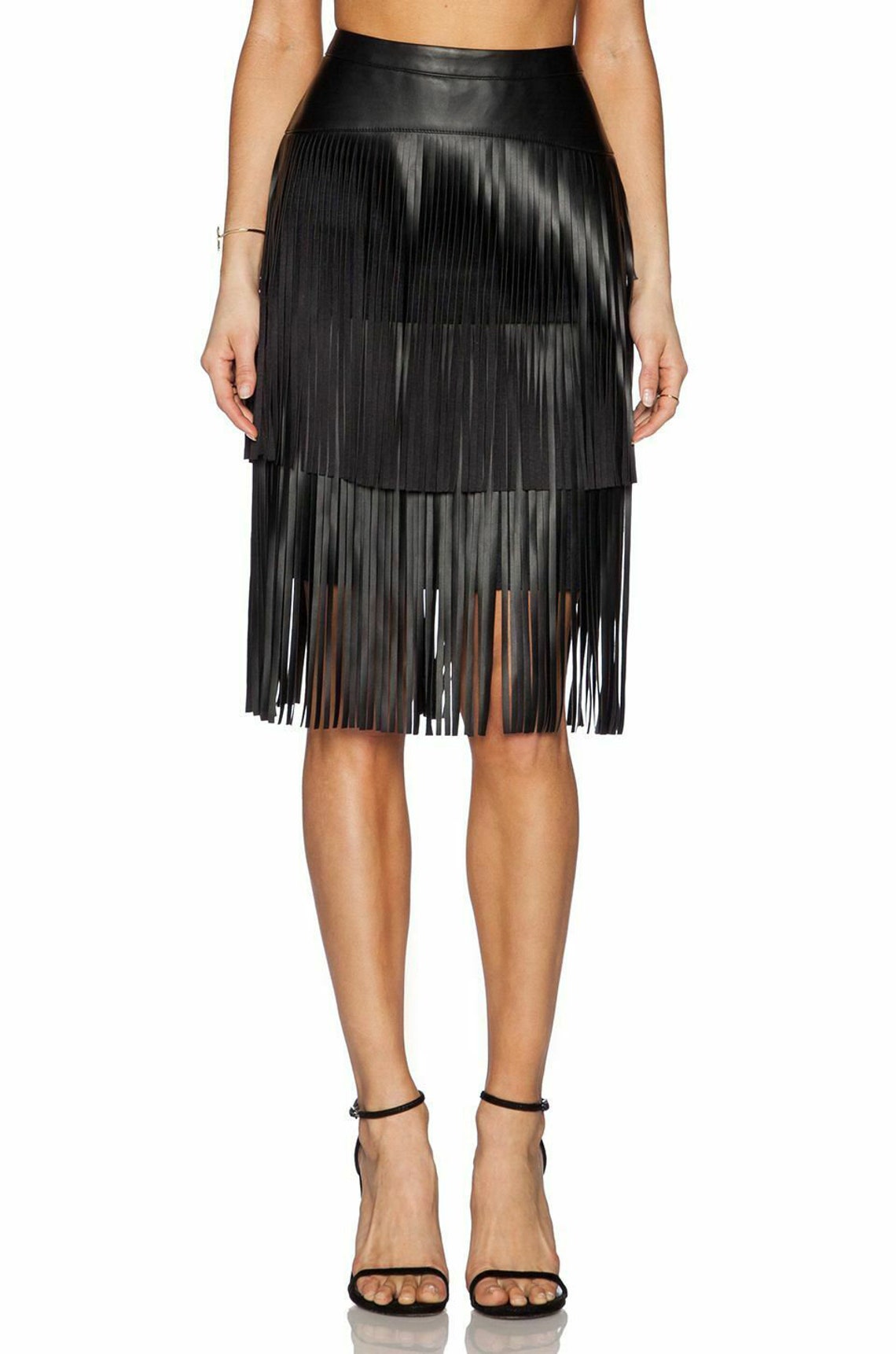 Real Leather Fringe Pencil Skirt - Etsy