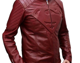real leather superman jacket