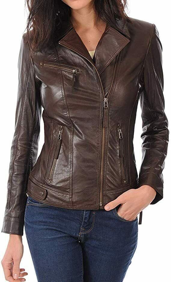 Brown Leather Jacket Women Etsy Singapore