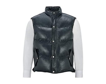 leather bubble vest
