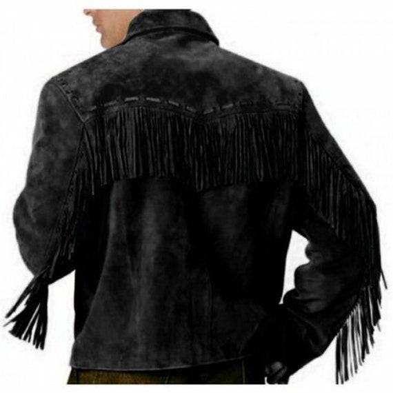 Black suede western jacket cheap