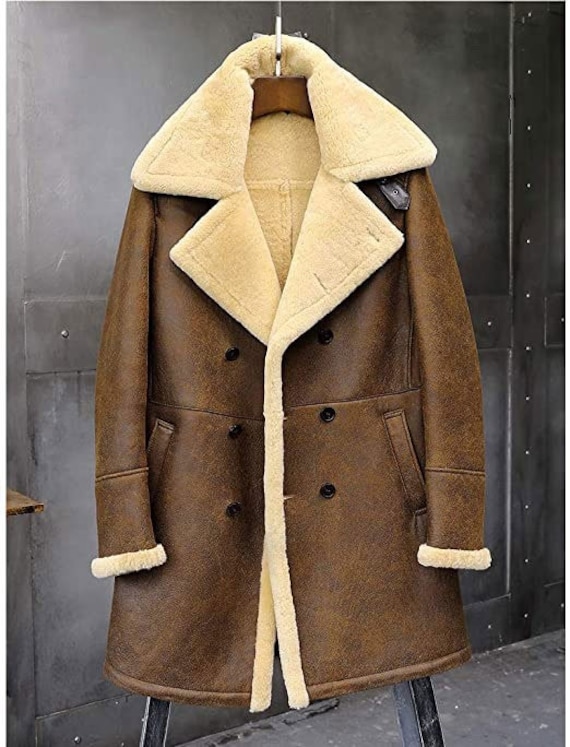 Mens Sheepskin Shearling Jacket B7 Flight Jacket Sheepskin