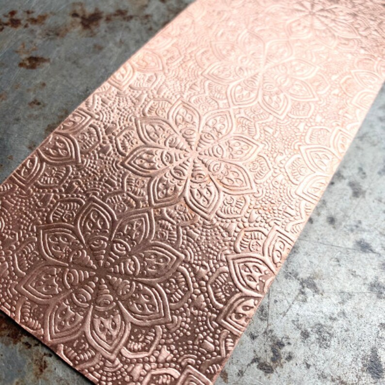 Mandala Copper Sheet Mandala Sheet Texture Patterned Copper Etsy